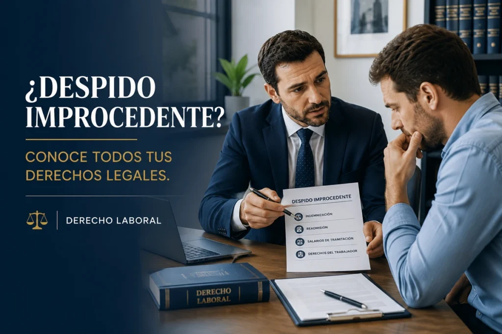 Abogado asesorando a un trabajador sobre sus derechos ante un posible
