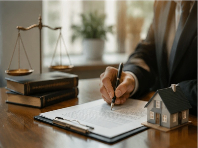 Abogado asesorando sobre una operación inmobiliaria