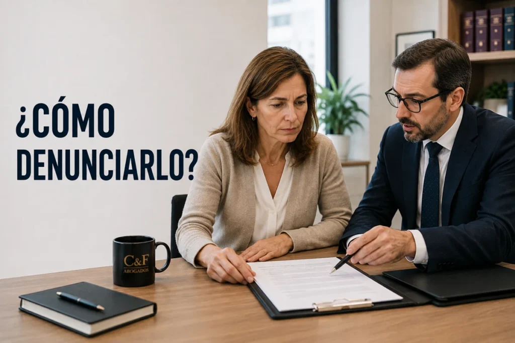 Trabajadora prepara con un abogado una denuncia por acoso laboral
