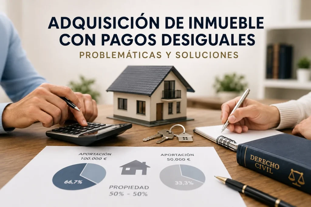 Adquisición de inmueble con pagos desiguales entre compradores