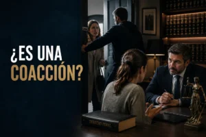Persona consulta con un abogado sobre una posible situación de coacciones