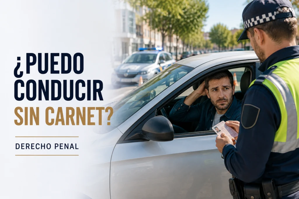 Control policial a un conductor cuya situación del permiso de conducir está siendo comprobada
