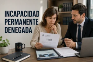Incapacidad permanente denegada y asesoramiento jurídico para reclamar