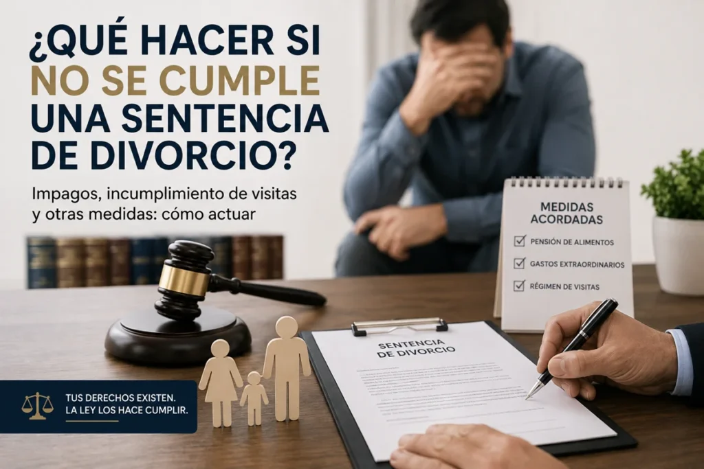 Incumplimiento de una sentencia de divorcio y medidas familiares