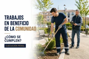 Persona realizando trabajos en beneficio de la comunidad durante el cumplimiento de una condena penal