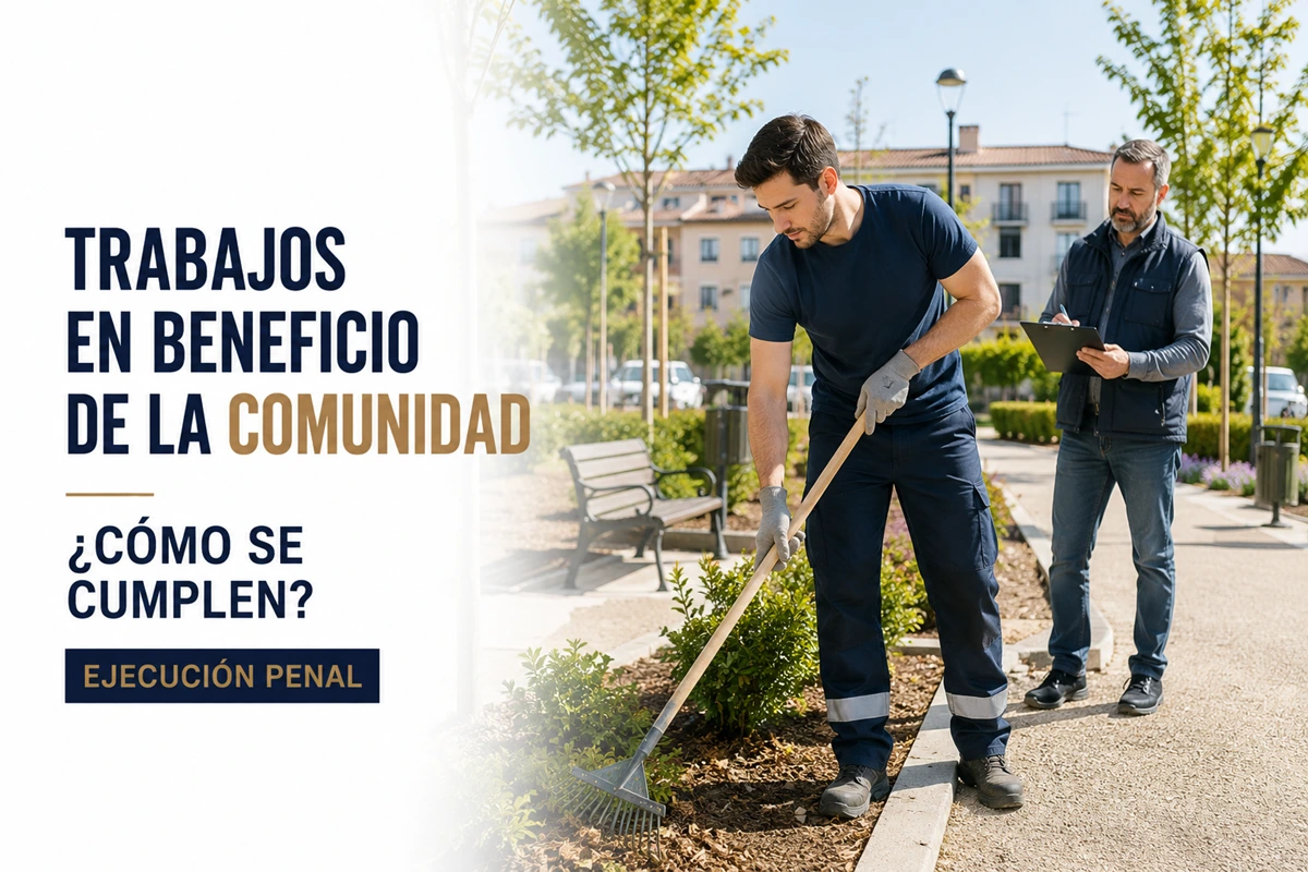 Persona realizando trabajos en beneficio de la comunidad durante el cumplimiento de una condena penal
