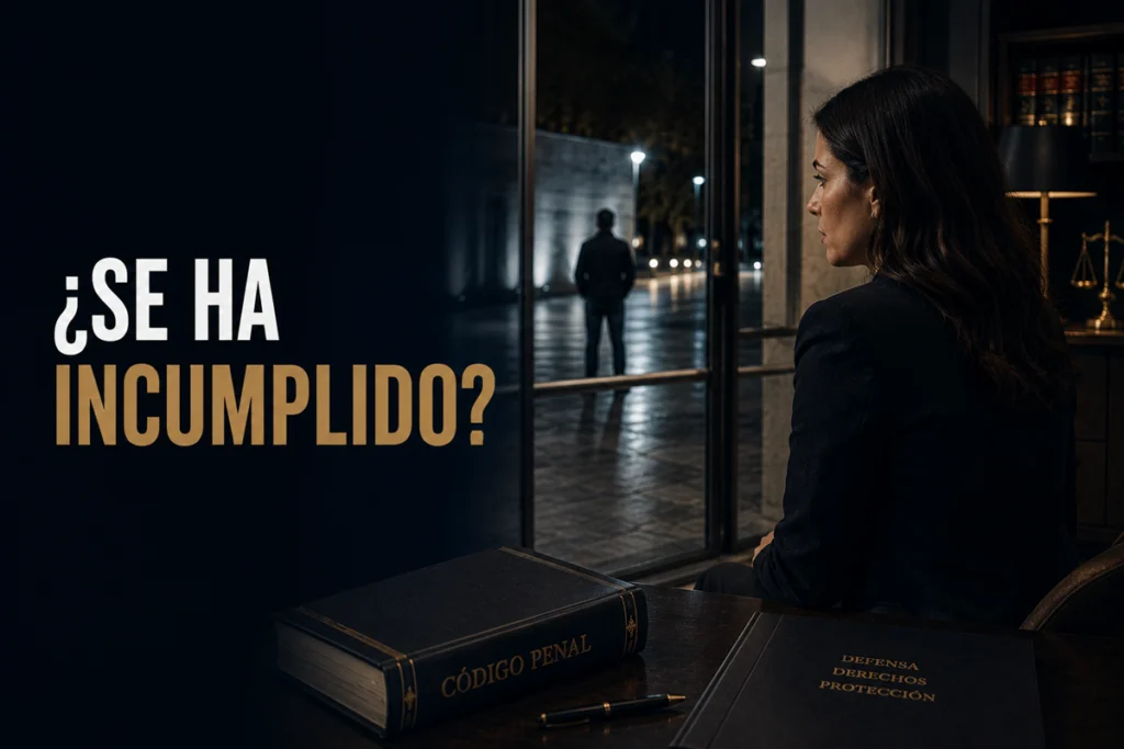 Imagen conceptual sobre el incumplimiento de una orden de alejamiento