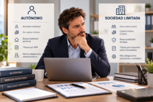 Autónomo o Sociedad Limitada: diferencias jurídicas para elegir una forma empresarial