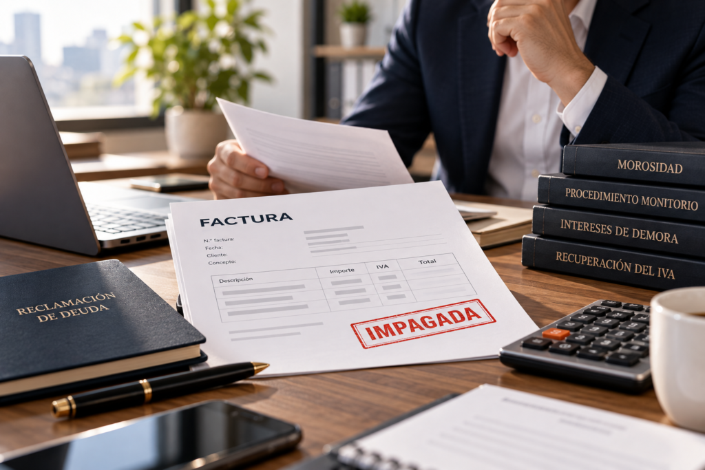 Cliente que no paga una factura y reclamación de deuda