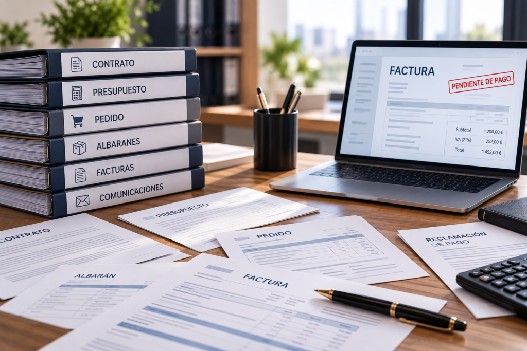 Documentación necesaria para reclamar una factura impagada