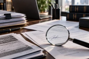 Documentos y firma bajo análisis ante una posible falsedad documental