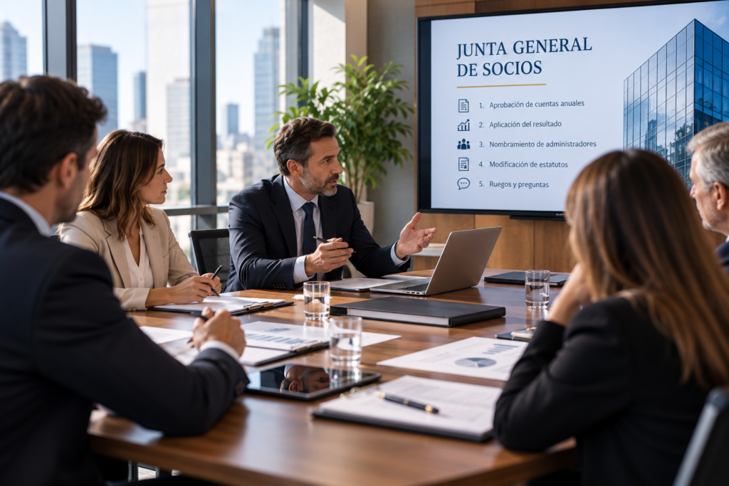 Junta general de socios de una empresa