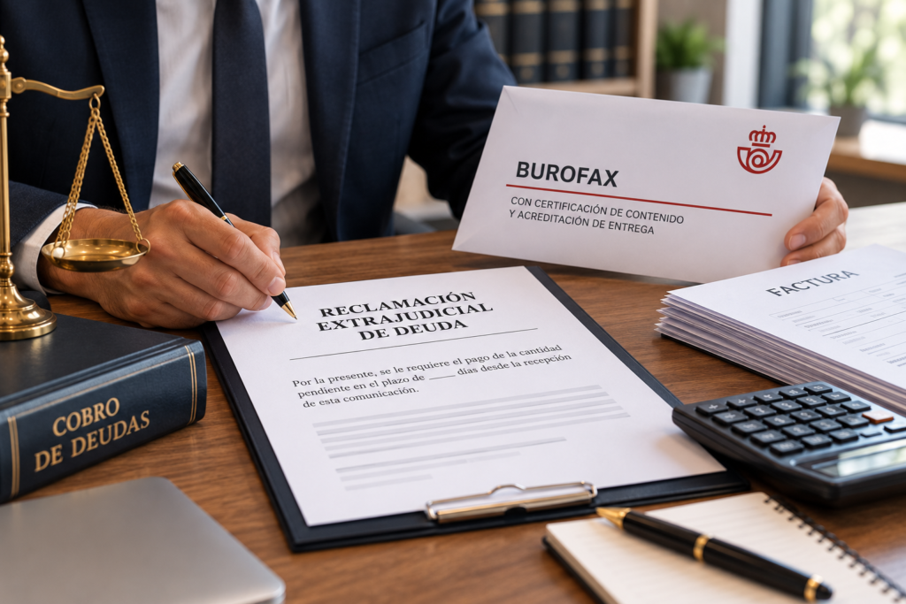 Reclamación extrajudicial de una deuda mediante burofax